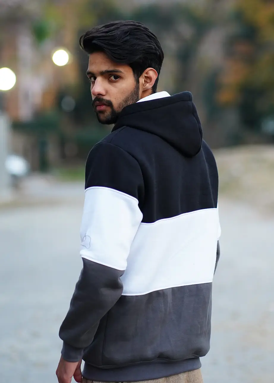 Stylish pannel hood Men's drop shoulder hoodie - affordable hoodies for winter