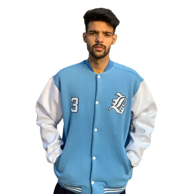 Drop shoulder t shirt Classic style, modern comfort-unisex cotton fleece varsity jacket - classic fit