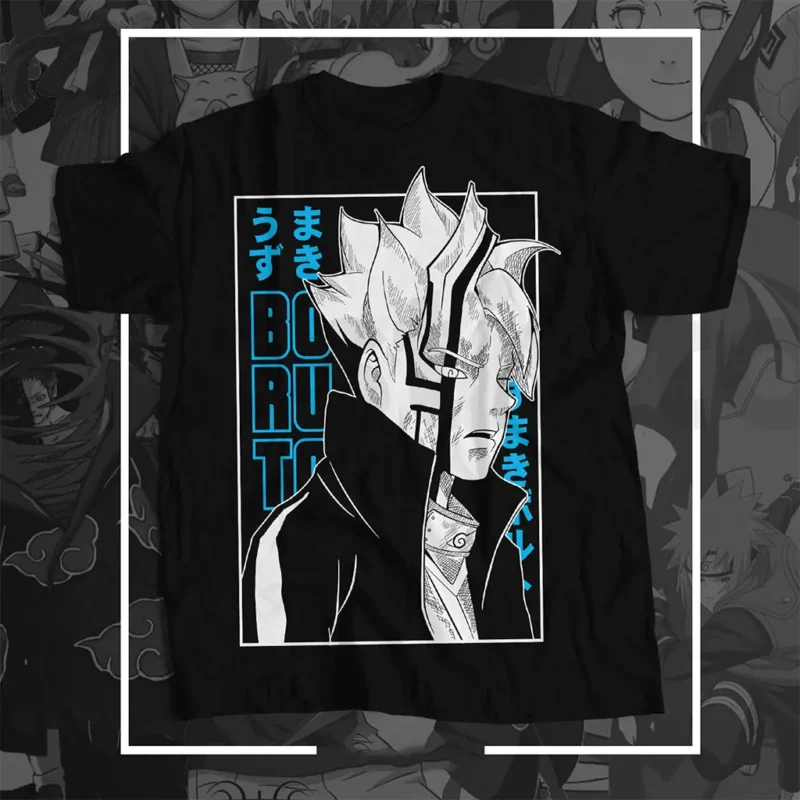 drop shoulder t shirt Konoha's Finest: Naruto & Friends Fan T-Shirt
