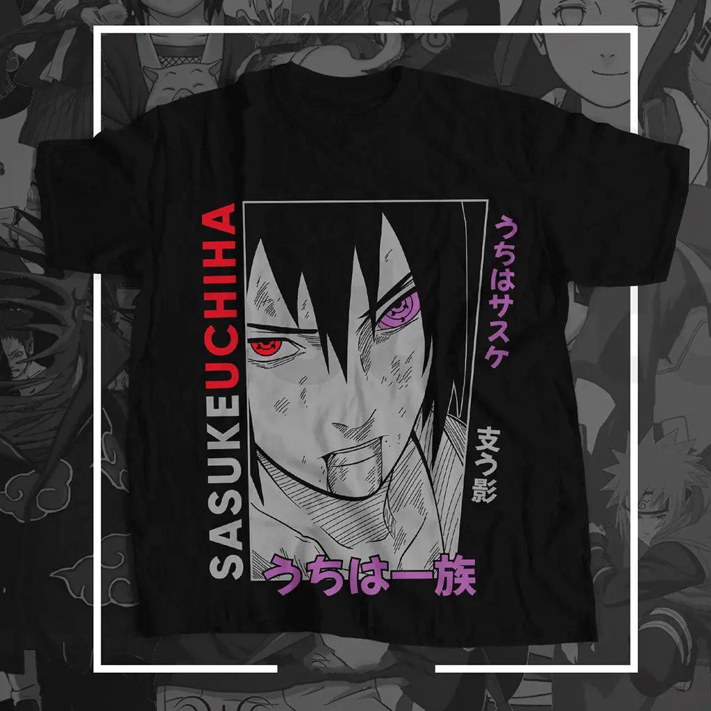 Drop shoulder t shirt Sasuke uchiha t-shirts