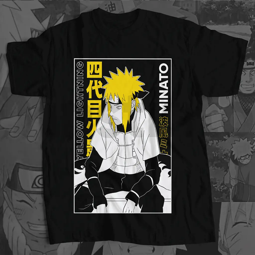 Oversize t shirt Narotu t-shirt - yellow flash anime tee