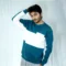 Latest sweatshirts Teal & white colorblock crewneck sweatshirt with pocket – premium fleece