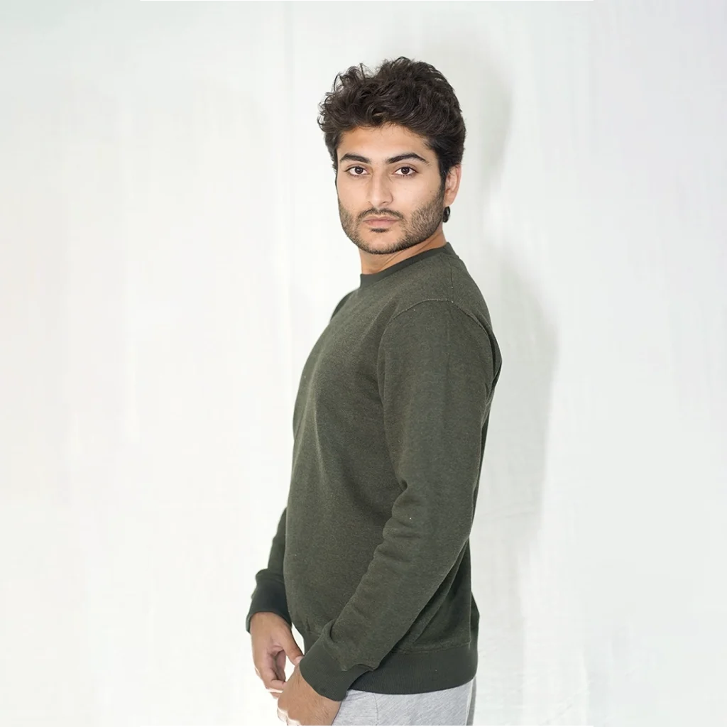 Sweatshirts Classic olive crewneck sweatshirt – premium knit, unisex