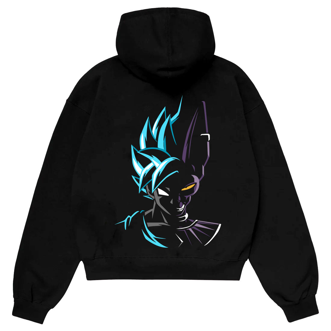 Beerus & goku fusion hoodie pakistan – hz designs anime oversize hoodie