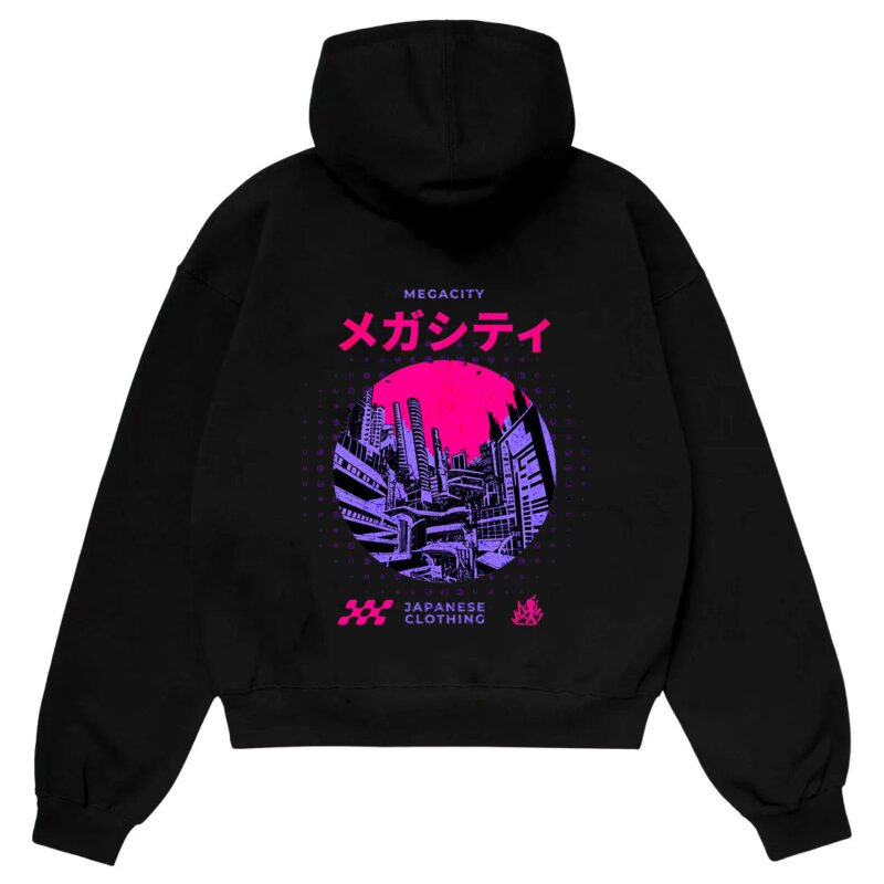 mega-city-japanese-clothing-hoodie-pakistan Hz Designs Mega City Japanese Clothing Hoodie Pakistan – Oversize Drop Shoulder Streetwear