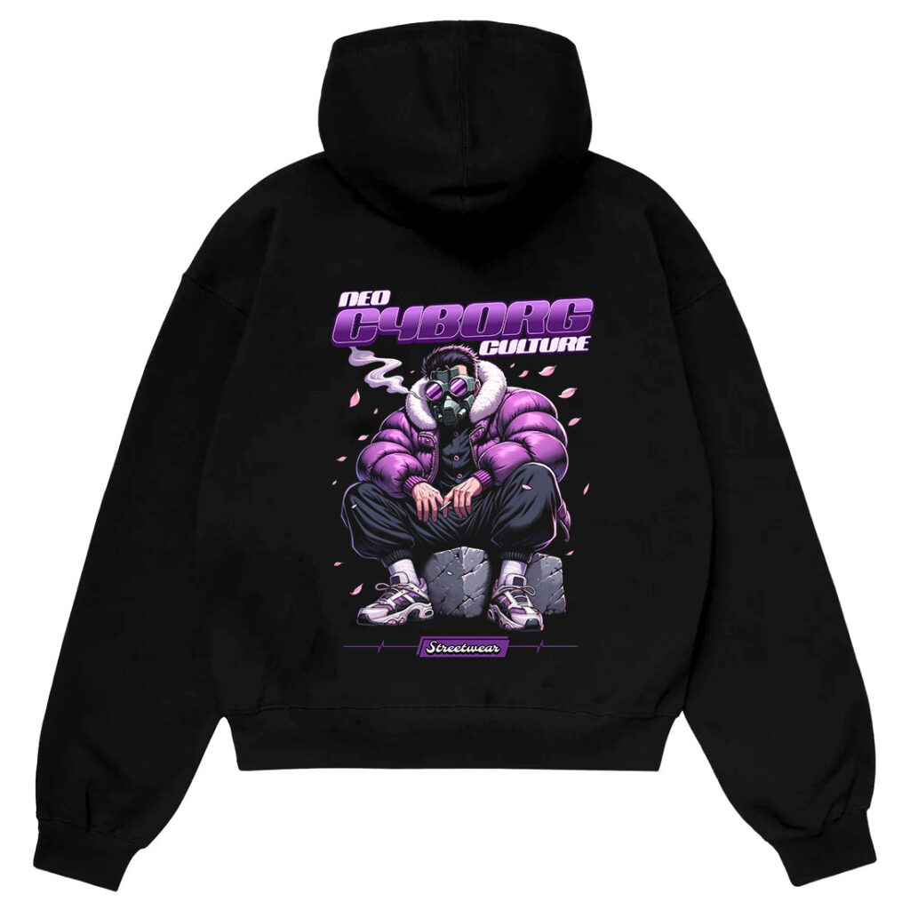 Neo-cyborg-culture-hoodie-pakistan Hz designs neo cyborg culture hoodie pakistan – futuristic oversize drop shoulder streetwear in 380 gsm fleece