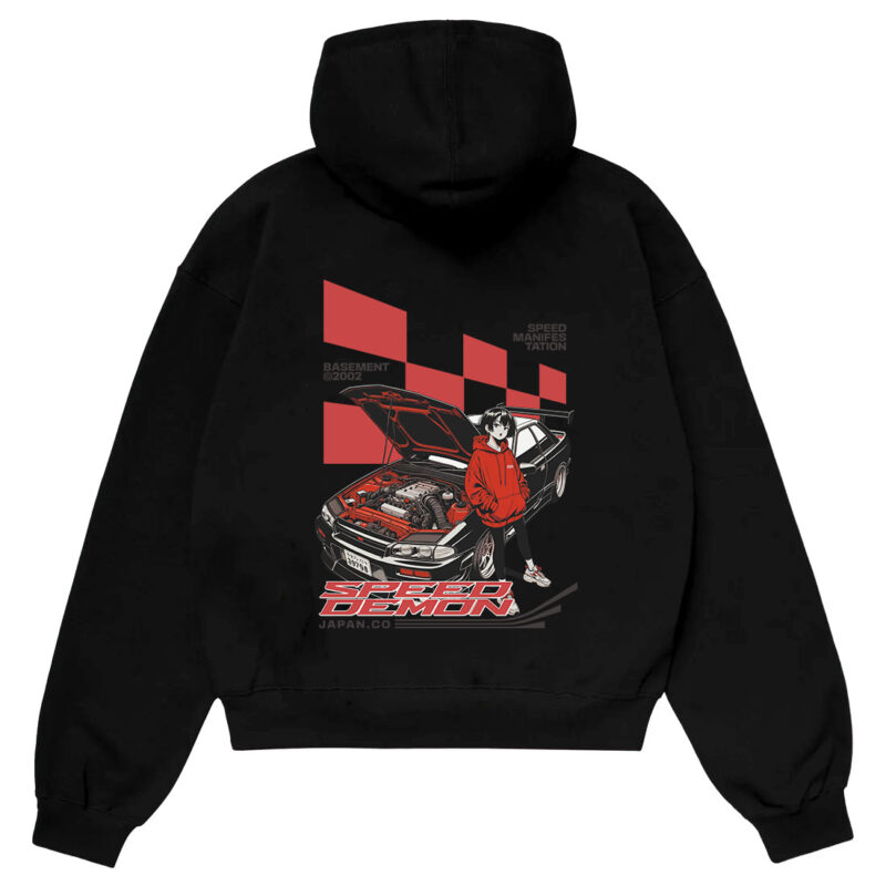 speed-demon-hoodie-pakistan Hz Designs Speed Demon Hoodie Pakistan – Oversize Streetwear with Girl Car Graphic