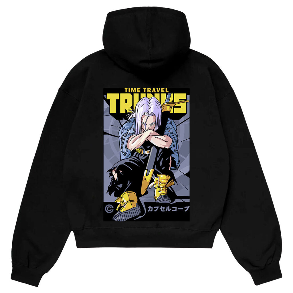 Time-travel-trunks-anime-hoodie-pakistan Time travel trunks anime hoodie pakistan by hz designs – oversize drop shoulder, 380 gsm fleece, dtf print